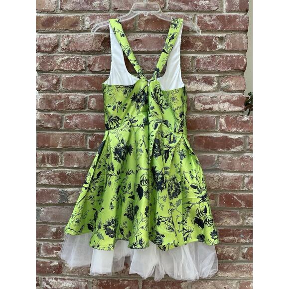 Miss Ord Fit Flare dress chartreuse Lime Black Floral Good Witch Rockabilly XL - Picture 4 of 16